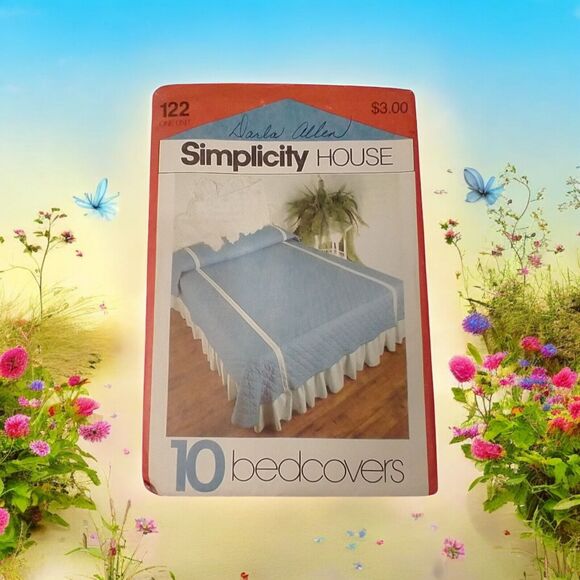 Simplicity 122 Bed Spreads 10 In One Patterns Card Pack One Size Sewing Pattern - Picture 1 of 4